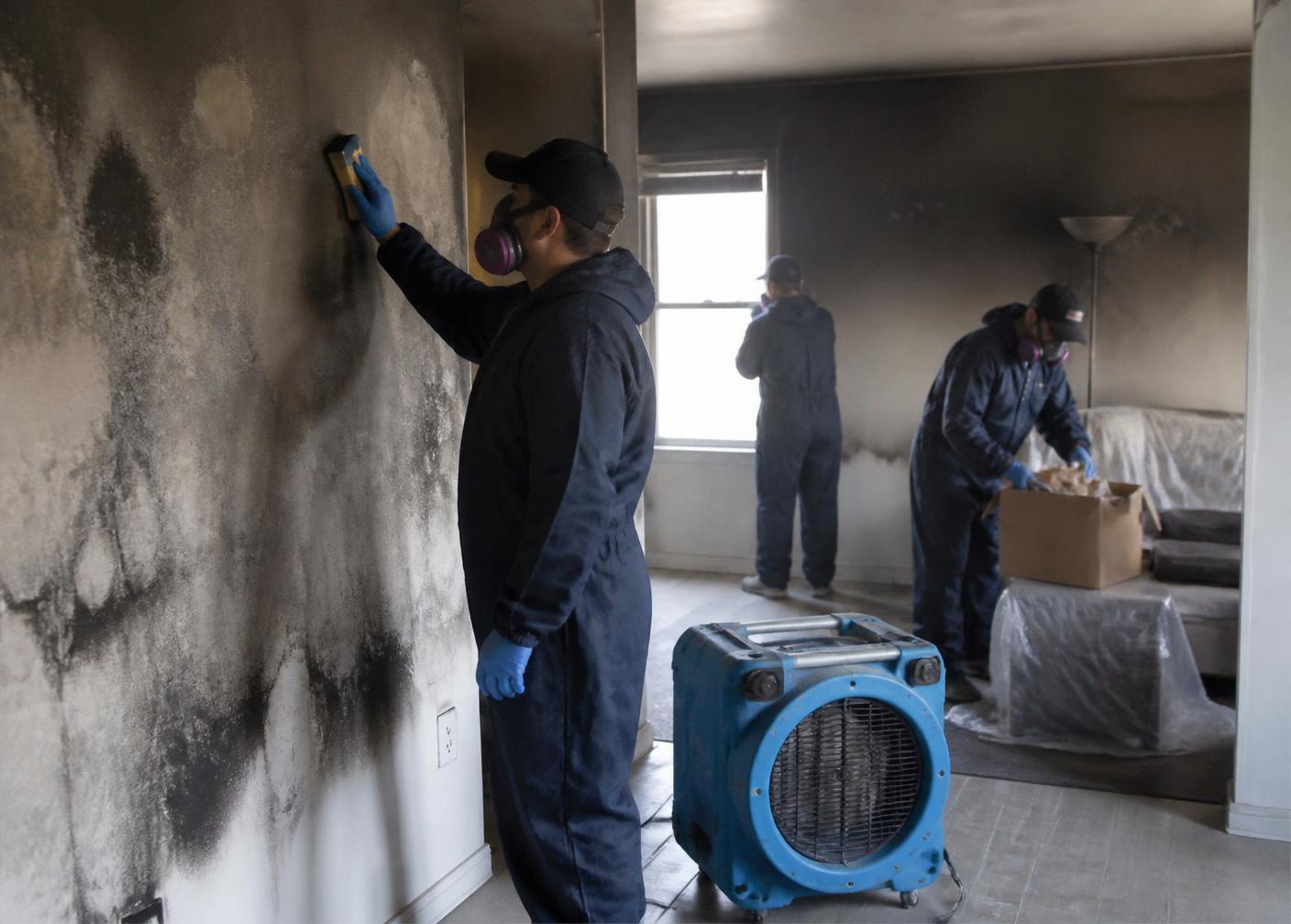 Fire and smoke damage restoration project