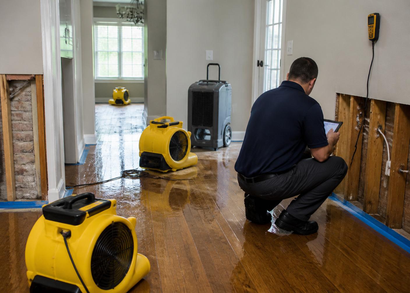 Water damage mitigation and structural drying in Lake Charles